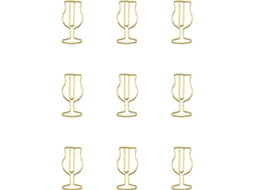 100 Clipes de Papel em Formato de Taça Vinho, Clipes de Metal Dourados e Rosa, Clipes de Bar, Materiais Escolares e