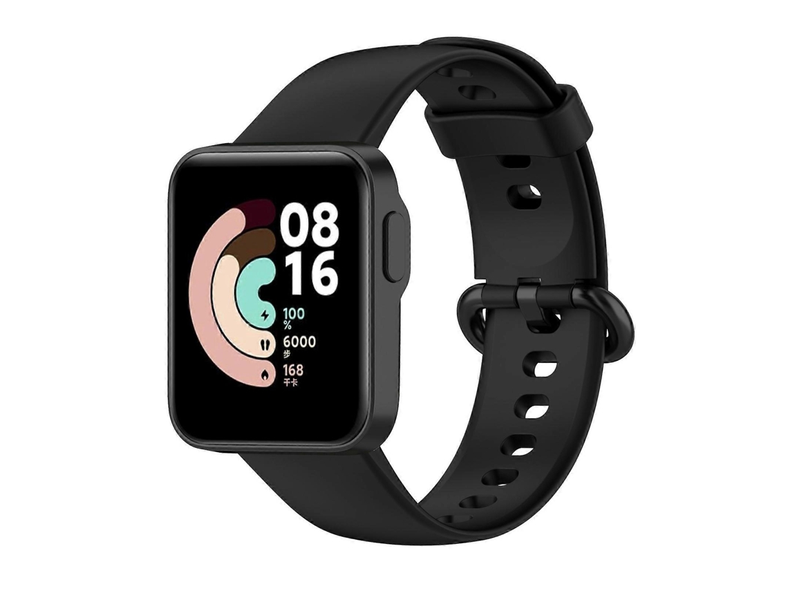 Pulseira De Silicone Para Relógio Com Fivela De Aço Preta Sólida