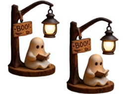 Conjunto De 2 Lanternas Leitura Em Forma Fantasmas Fofos, Luminária De Leitura Fantasma 3d, Luz Noturna Fantasma De