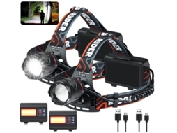 Farol BISBISOUS Sj-2299 Led Recarregável 3 4 Modos À Prova D'Água com Zoom 135 Ajustável Preto VIGA EUROPE