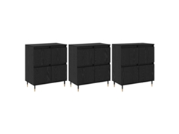 Armário Arrumação 3 Peças Carvalho Preto 60x35x70 cm MAISON EXCLUSIVE