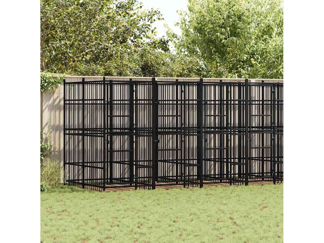 Vidaxl Canil De Exterior 12,9 M² Aço