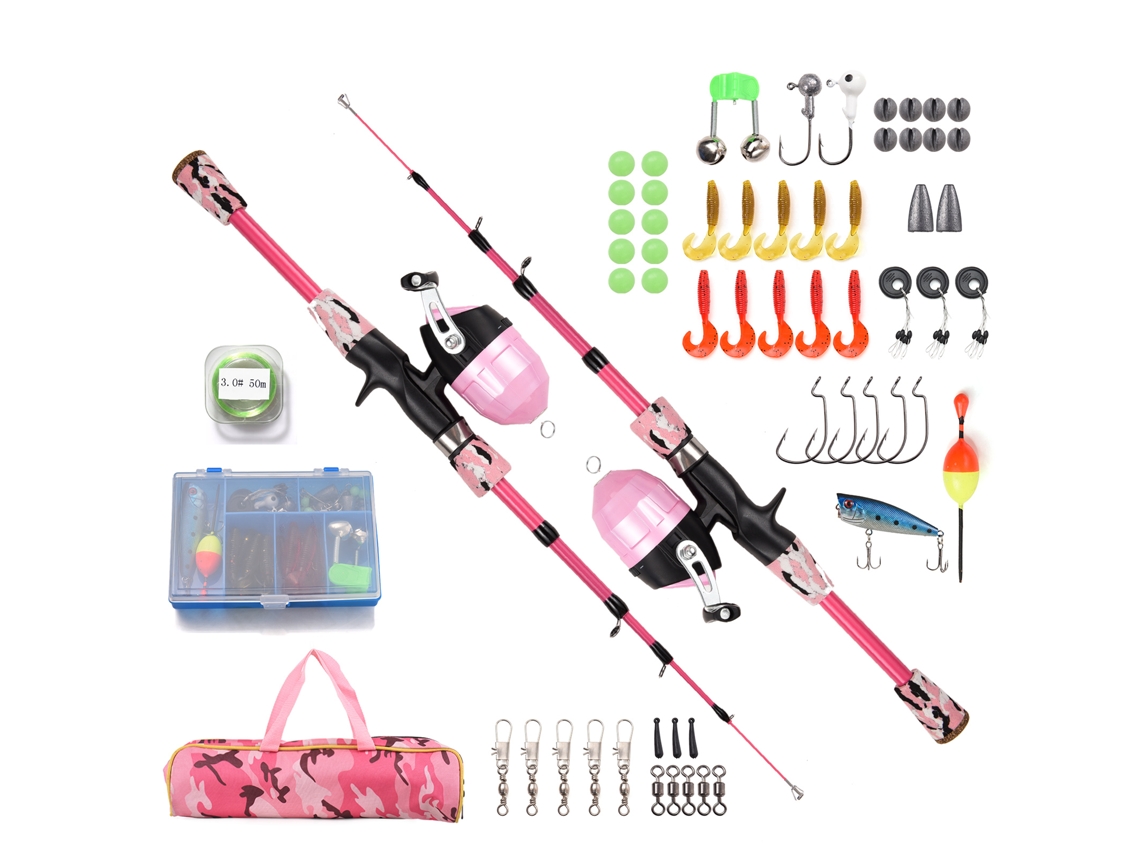 Kit Vara de Pesca Infantil 1.5m com Molinete e Acessórios