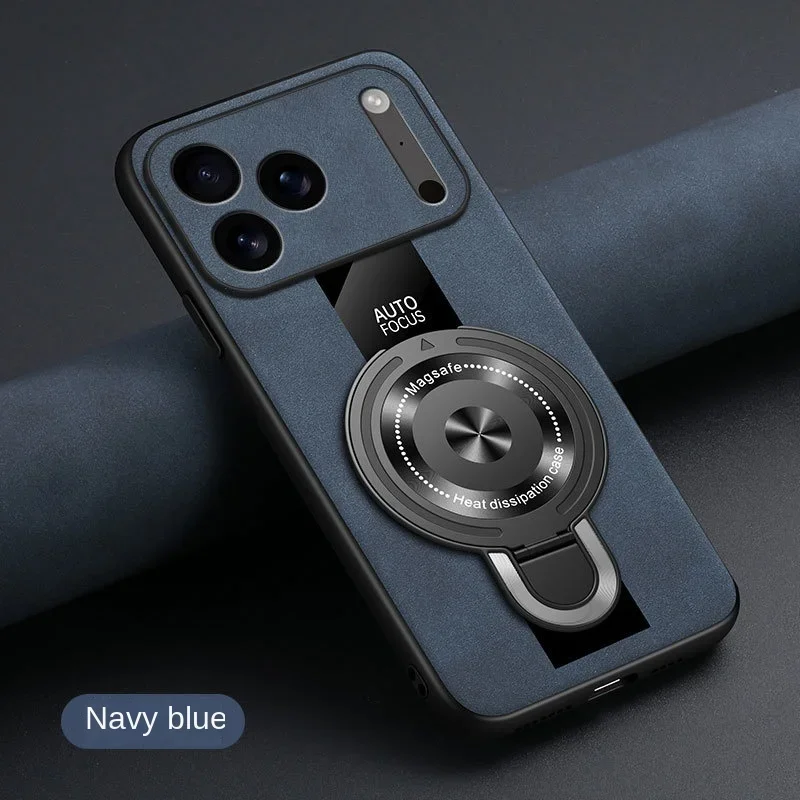 (azul, Iphone 16e) Capa Para Celular Com Toque Em Fibra Fosca, Suporte De Anel Magnético E Proteção Contra Impactos.