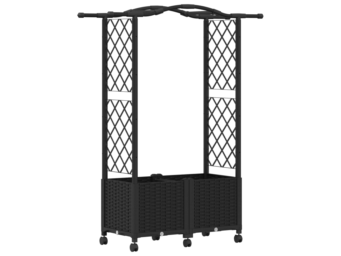 Conjunto 1 Canteiro De Jardim Elevado Vidaxl Preto Polipropileno (125 X 40 X 144 Cm)