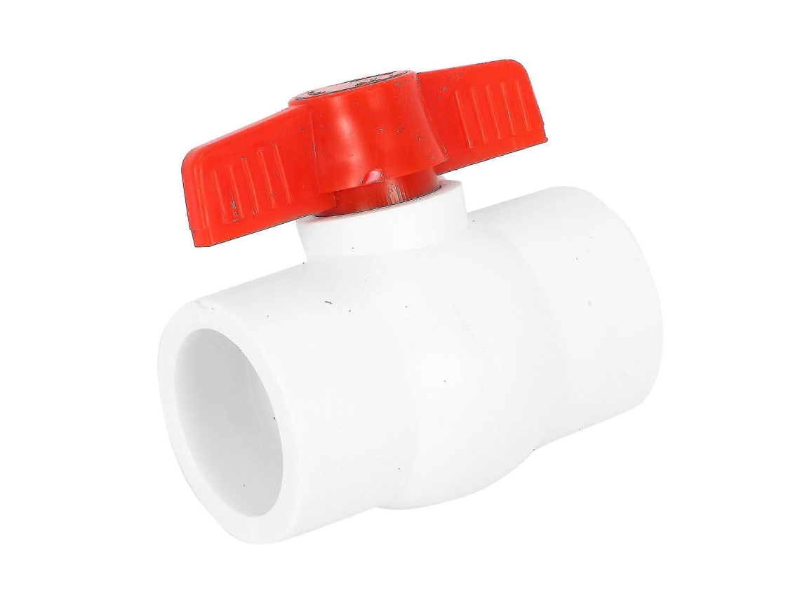 3x Válvula De Esfera Em Pvc De 50mm/2 Polegadas Com Extremidades De Encaixe, Branca E Vermelha