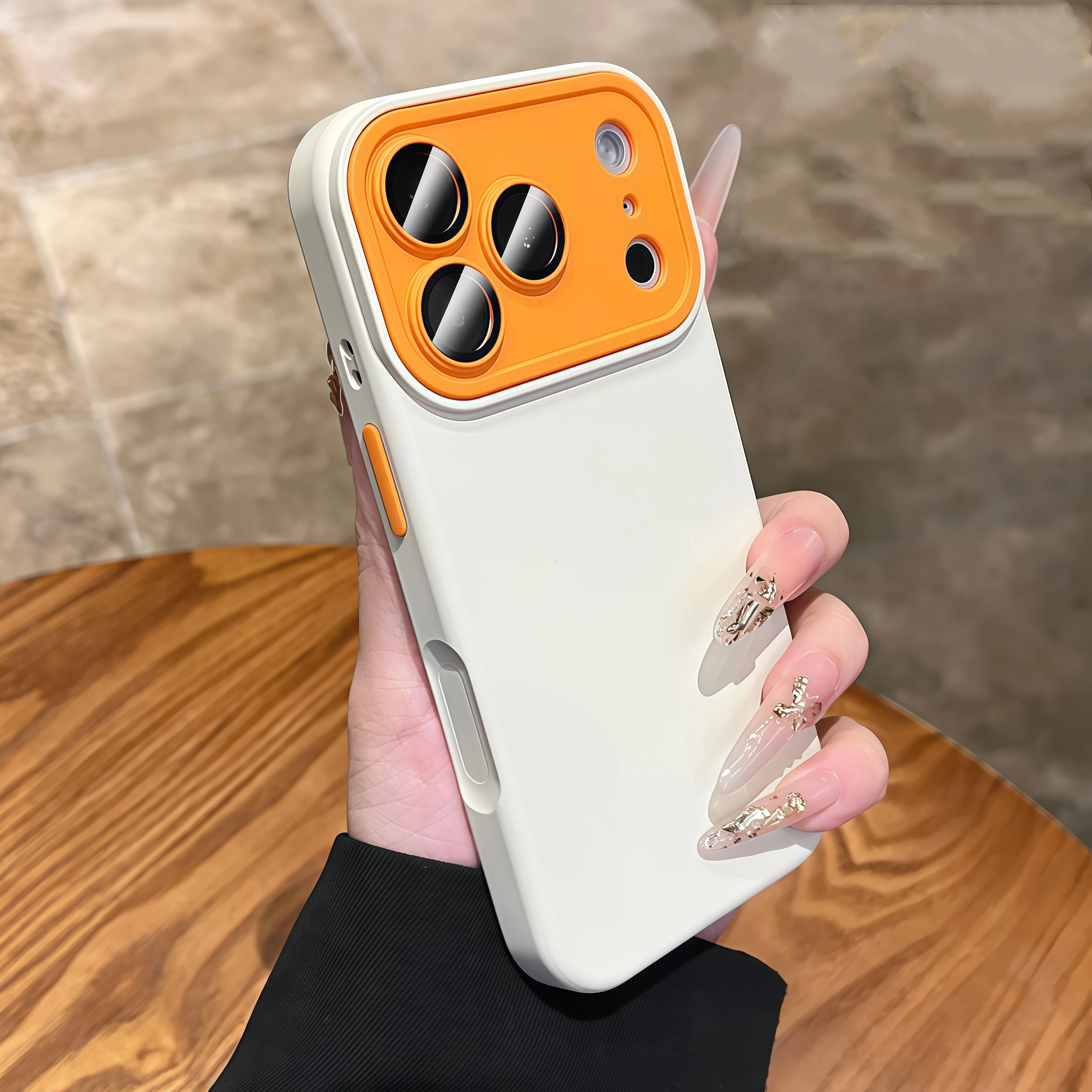 Capa Protetora Para Câmera (iphone 16 Branco), Capa De Silicone Macia Fosca À Prova De Choque.