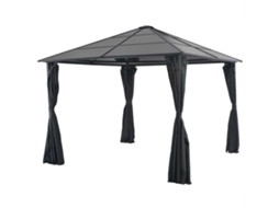 Vidaxl Gazebo Com Cortinas Alumínio 3x3 M Preto