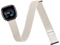 Pulseira Desportiva em Nylon para Fitbit Versa3, Tornozelo/Braço, Elástica Prateada NOVA