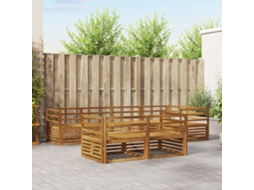 Vidaxl Conjunto De Sofás Para Exterior 7 Pcs Natural
