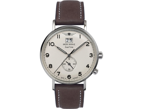 Relógio Masculino Couro Real Marrom 5940-5 IRON ANNIE