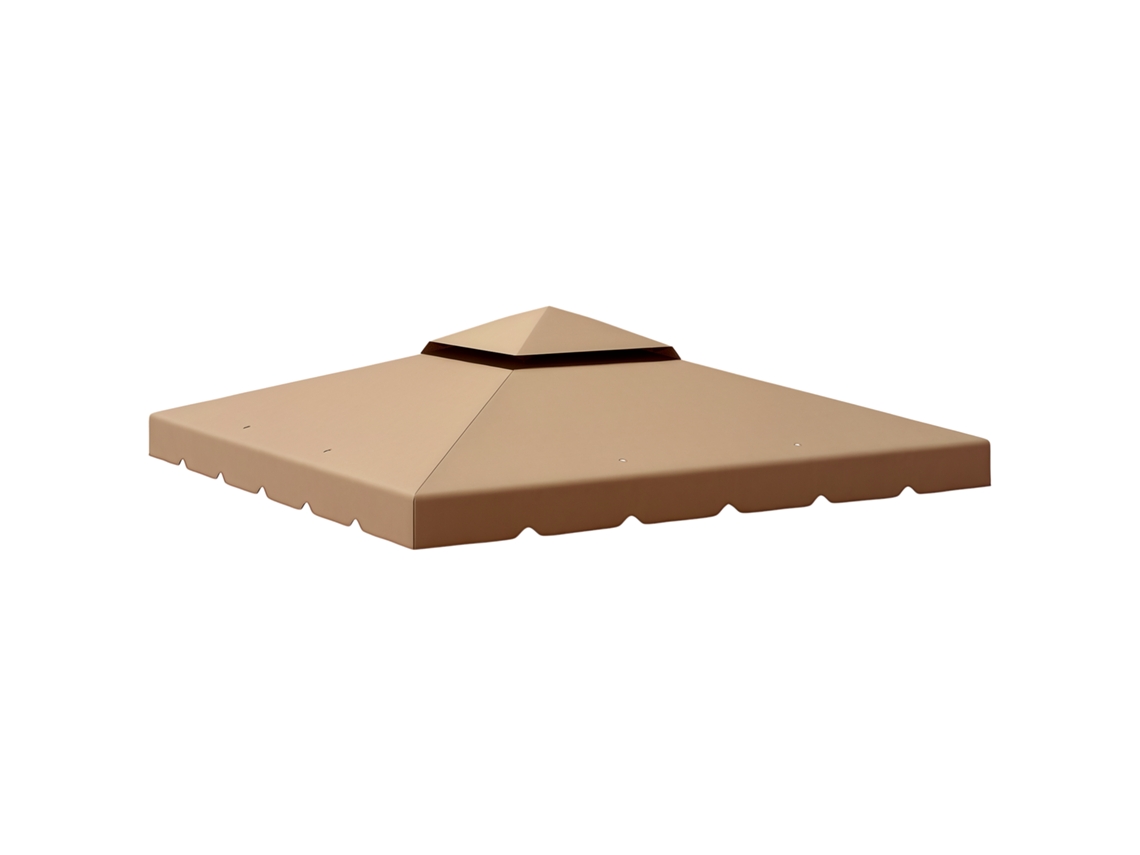 Cobertura De Substituição Para Pérgola 300x300 Cm Com Duplo Teto E 8 Orifícios De Drenagem Cáqui