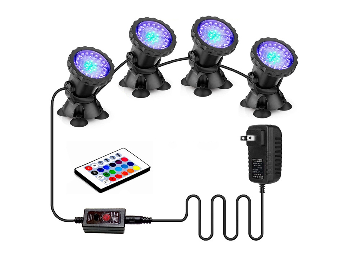 Luz Subaquática Da Lagoa Da Fonte Impermeável com Controle Remoto Multicolorido Ajustável