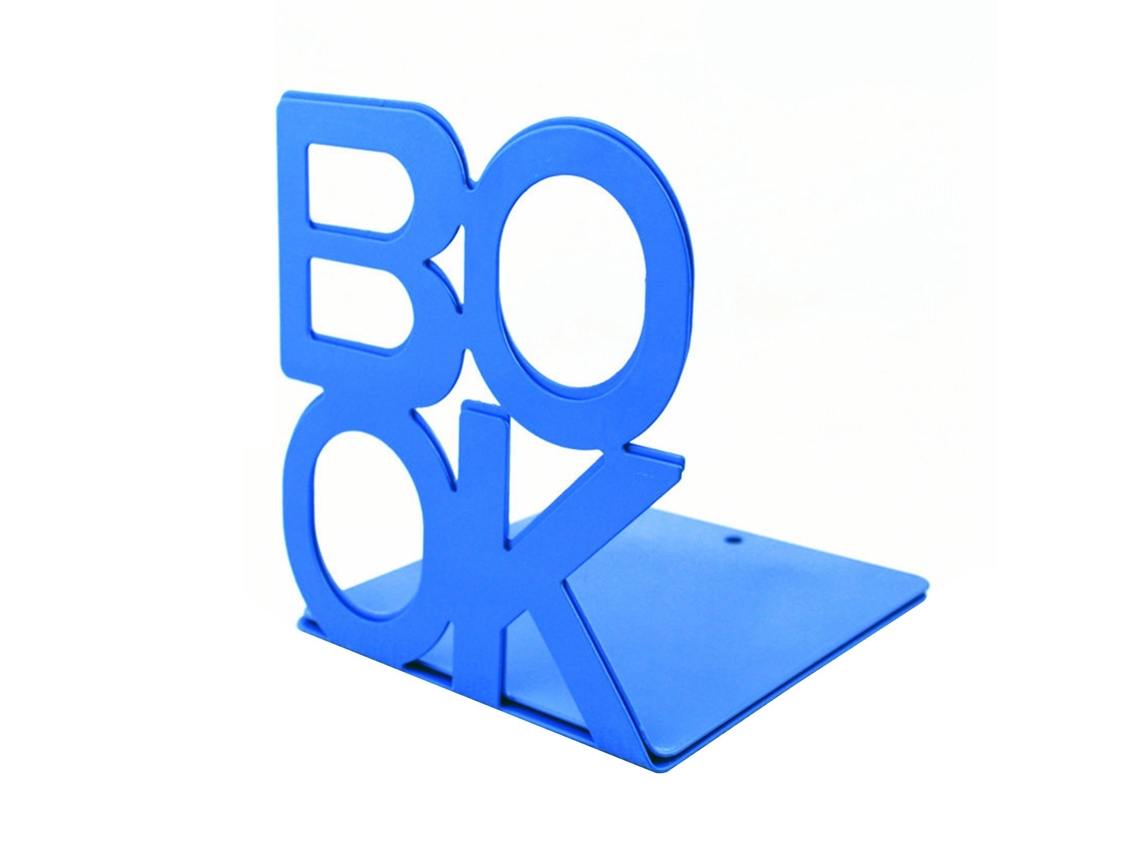 Suportes para Livros de Metal Antiderrapantes para Livros Decorativos Suporte para Prateleiras de Livros de 4,9 X 5,1 X 5,5 Polegadas Suport Azul