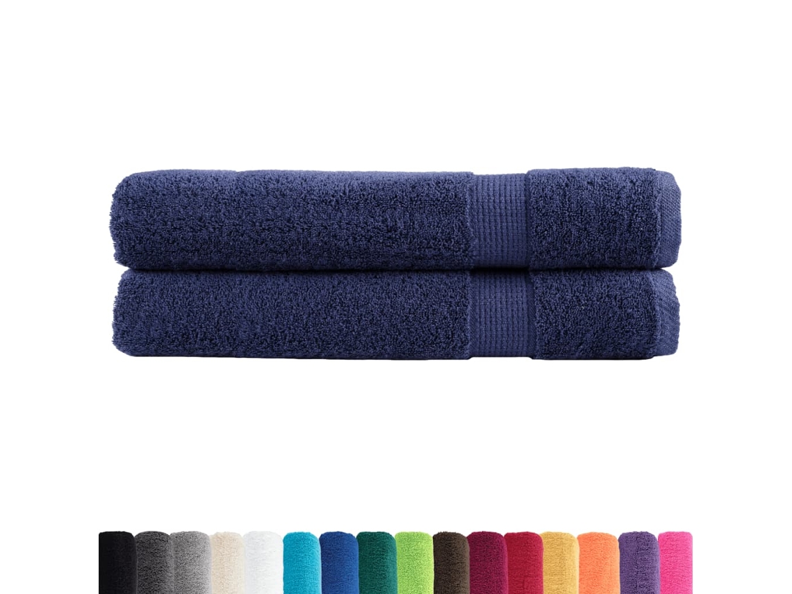 Toalhas Premium Solund 2 Pcs 100x200 Cm 600 Gsm Azul marinho HARLANV1