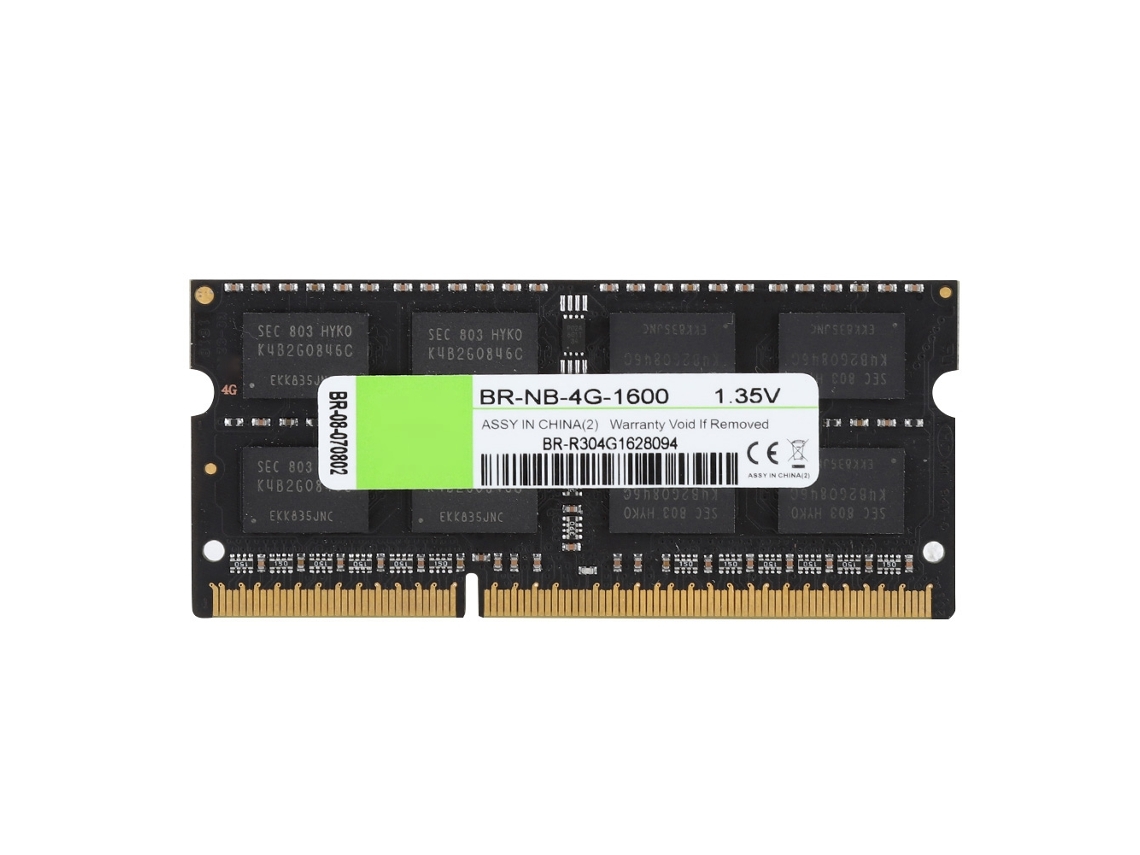 Módulo De Memória Para Notebook (capacidade De 4g, Frequência De 1333mhz) Yichu Ddr3 Placa Base Preta