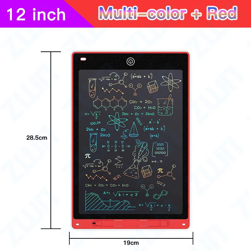 (12 Polegadas, Vermelho) Mesa Digitalizadora Lcd, Ferramentas De Desenho Artístico, Brinquedo Infantil
