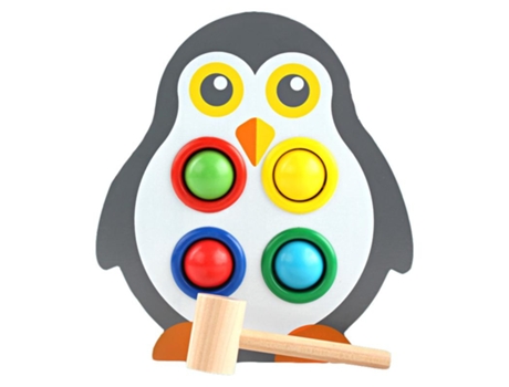 Brinquedo de Madeira  Hit Balls Penguin (Idade Mínima:36 meses)