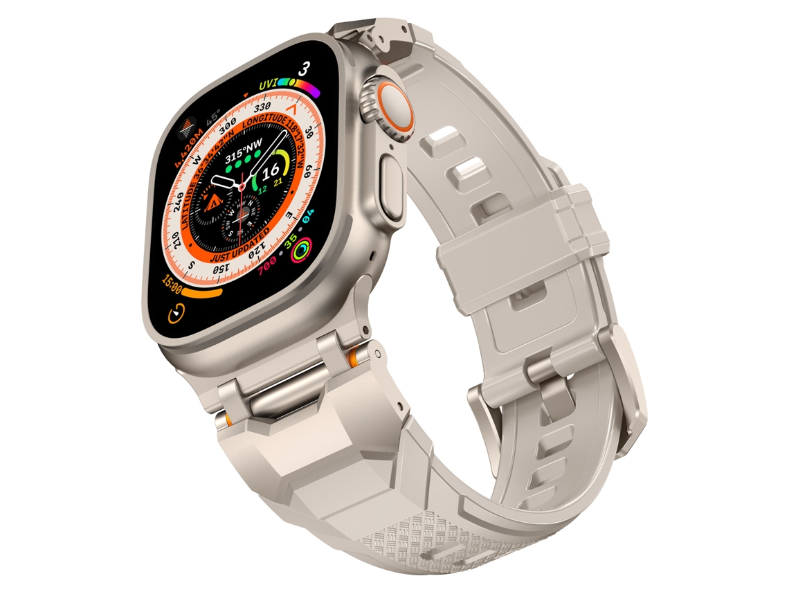 Bracelete para Apple Watch 42/44/45/49mm luz Estelar de Titânio XIAOMOYU