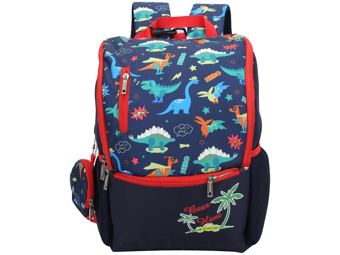 Mali mochila Infantil Dino Cartoonportátil Escolar Presente Cor Azul Escuro (l)