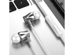 Auriculares Estéreo com Controle de Fio Subwoofer para Música com Microfone X10 Branco