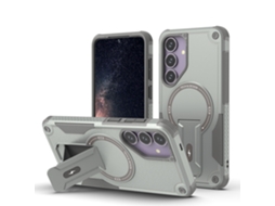 Capa Magnética Para Celular Com Suporte Oculto, Proteção Total Contra Impactos Para Samsung.cinza, S24s24