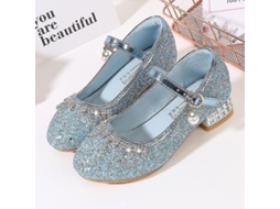 Chinelos de Cristal Luxuosos, Princesa, Strass, Festas, Casamentos Azul | S/MARCA