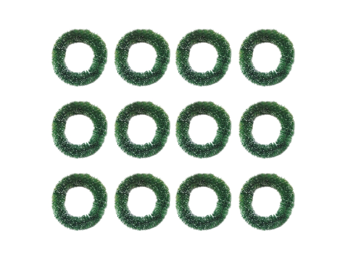 Laxiscreed Pack De 12 Decorações De Natal Verdes Em Anéis Nus De 9,5cm, Ideais Para A Sua Decoração Natalícia