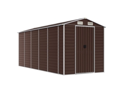 Abrigo De Jardim Vidaxl Marrom Aço ( 191x470x198 Cm)
