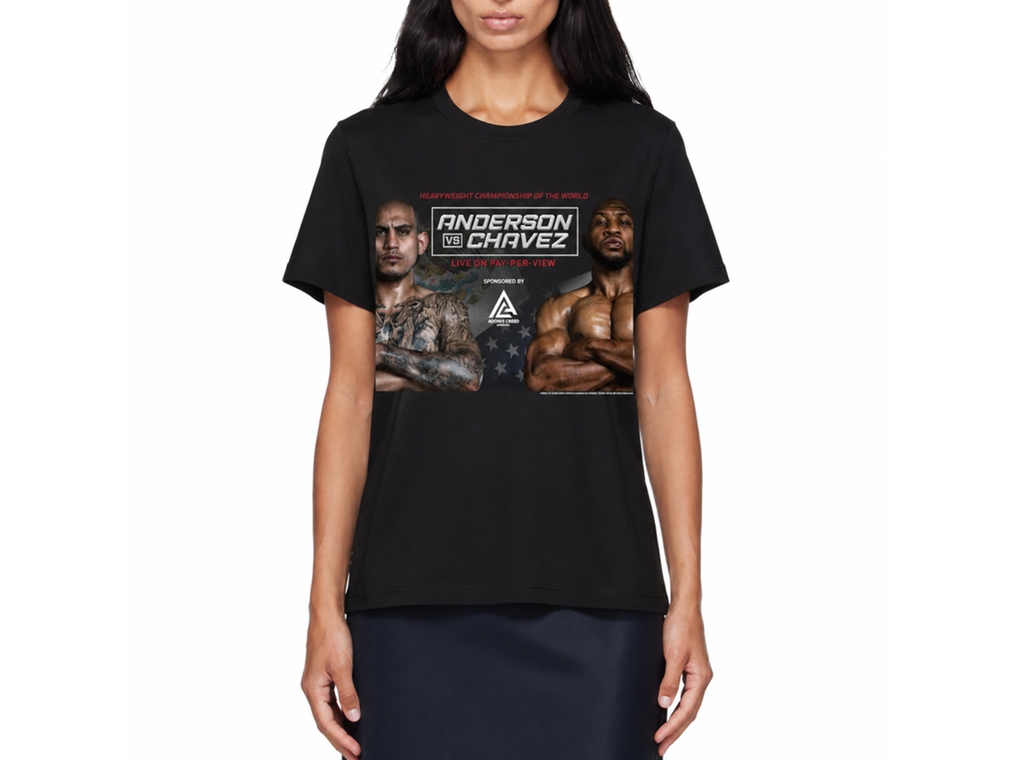 Rockinstone Rocky Movie Anderson V Chavez Black Adult T-shirt Size:xxxl