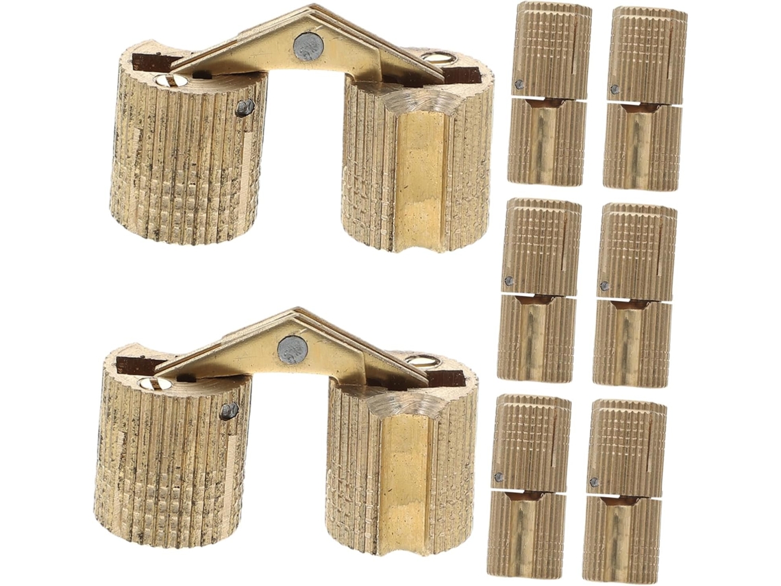 Conjunto De 8 Dobradiças Ocultas Latão Para Caixas E Armários.