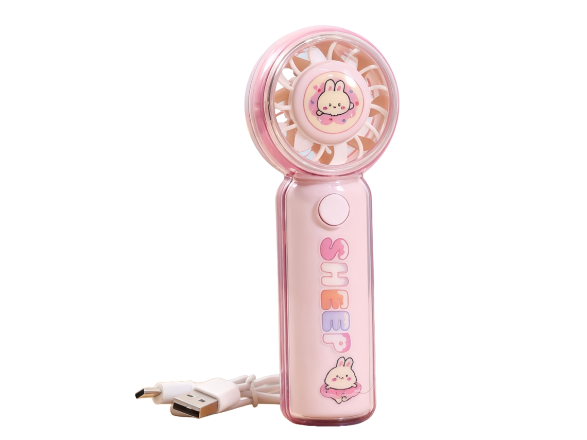 Laxiscreed Ventilador De Mão Compacto Com Design Cartoon, 3 Modos De Velocidade E Usb Para Carregamento