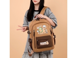 Mochila De Cor Sólida Fofa, Bolsa De Ombro, Estojo Para Lápis, Mochila Escolar De Três Peças, Estilo Estudante 3