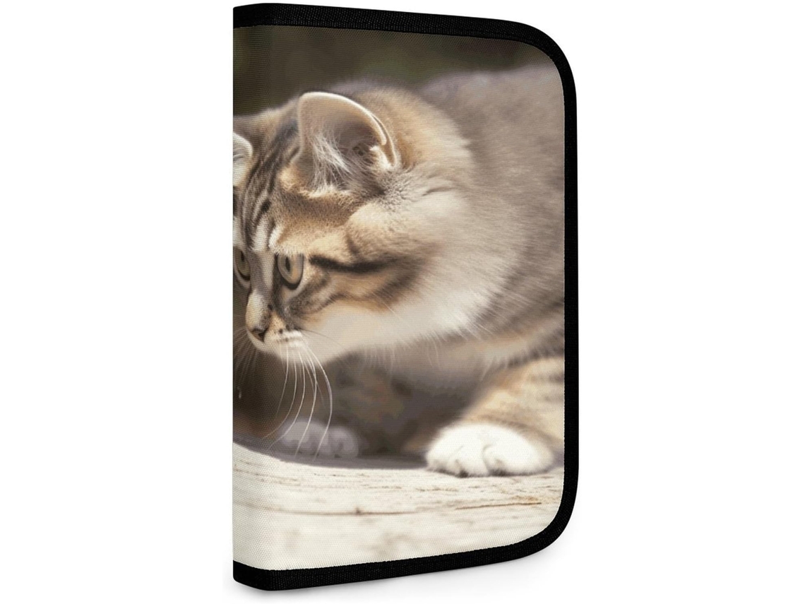 Bolsa dupla para ferramentas com estampa de gato e borboleta, bolsa pequena para armazenamento, bolsa multiuso para