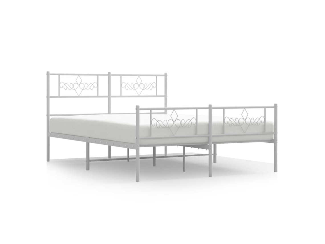 Estrutura de Cama com Cabeceira e Pés Metal Branco MAISON EXCLUSIVE 120x190 cm