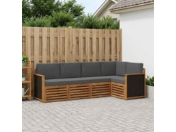 Vidaxl Conjunto De Sofá Sectional 4 Pcs Natural E Antracite