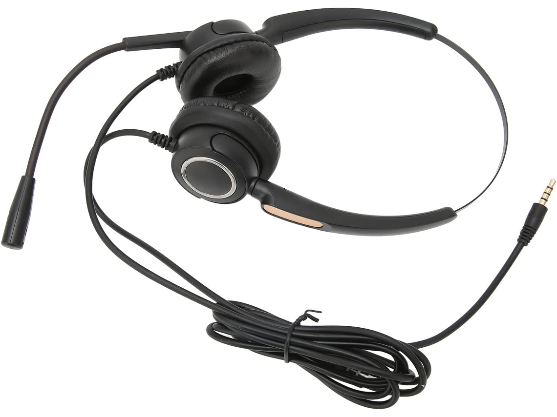 Fones De Ouvido Com Fio E Cancelamento Ruído Para Atendimento Ao Cliente, Escritório E Negócios Design Giratório Para