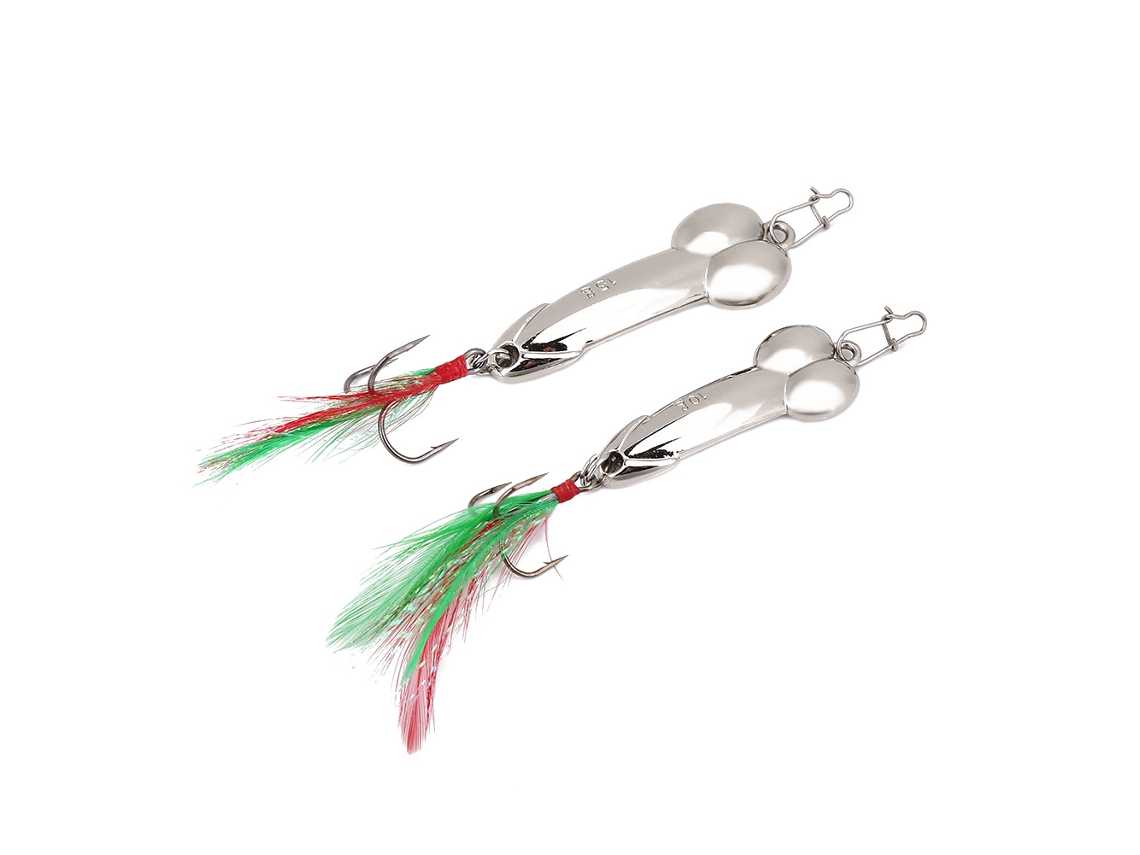 Kit Isca de Pesca Metal Vibração com Anzol 2pçs