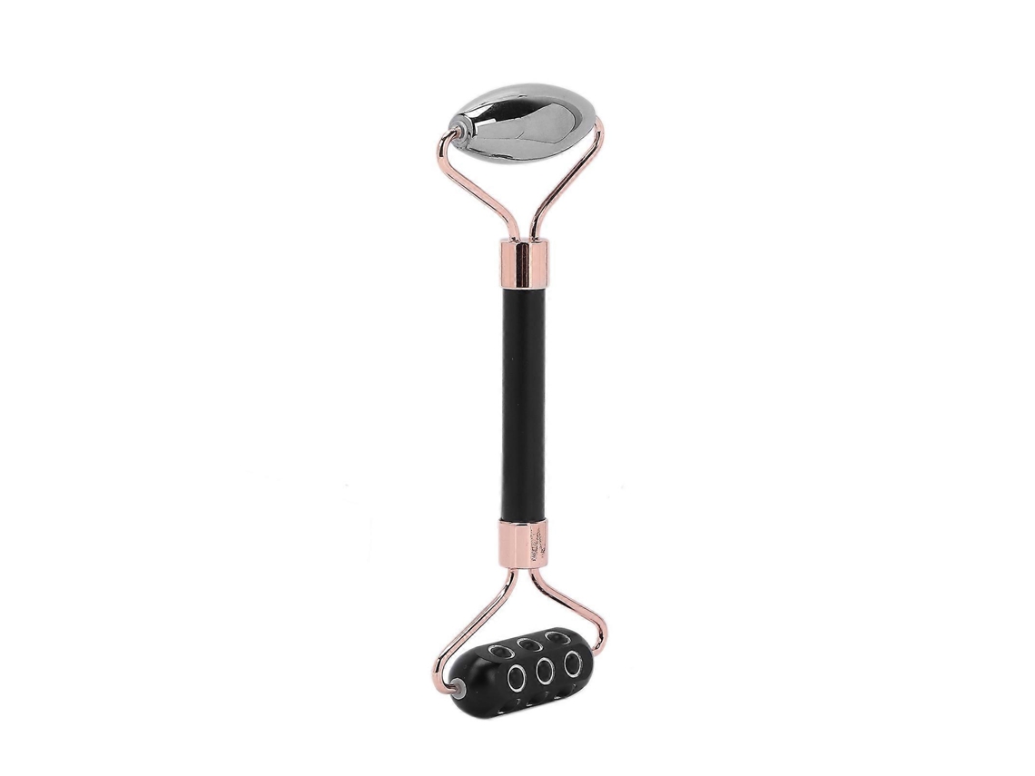 Rolo facial com pedras de poder Aquaforge Terahertz, massageador facial Gua Sha, preto