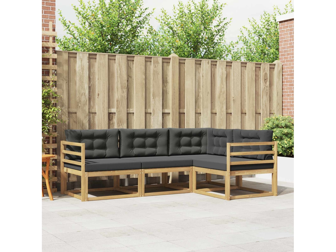 Vidaxl Conjunto De Sofás Para Exterior 3 Pcs Branco E Antracite