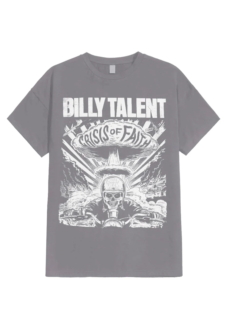 Size:xxl Rockinstone Billy Talent - Crisis Of Faith Cover Distressed Charcoal - T-shirt Unisex Adults