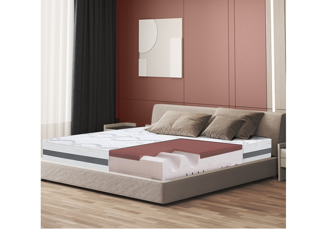 Colchão Altura Fabricado Itália THE WHITE STONE Espuma com memória Branco (95x190)