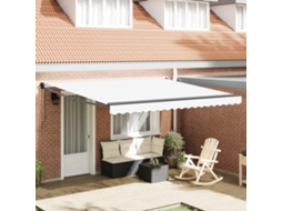 Vidaxl Toldo Retrátil Branco 400 × 300 Cm Poliéster E Metal
