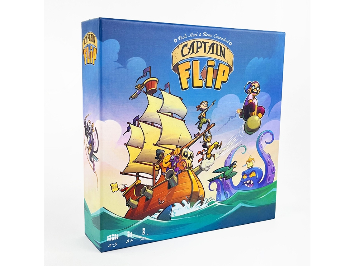 Captain Flip Jogo de Tabuleiro: um Jogo de Cartas Dinâmico para Toda a Família, Ideal para 2 a 6 Jogadores. MDUG