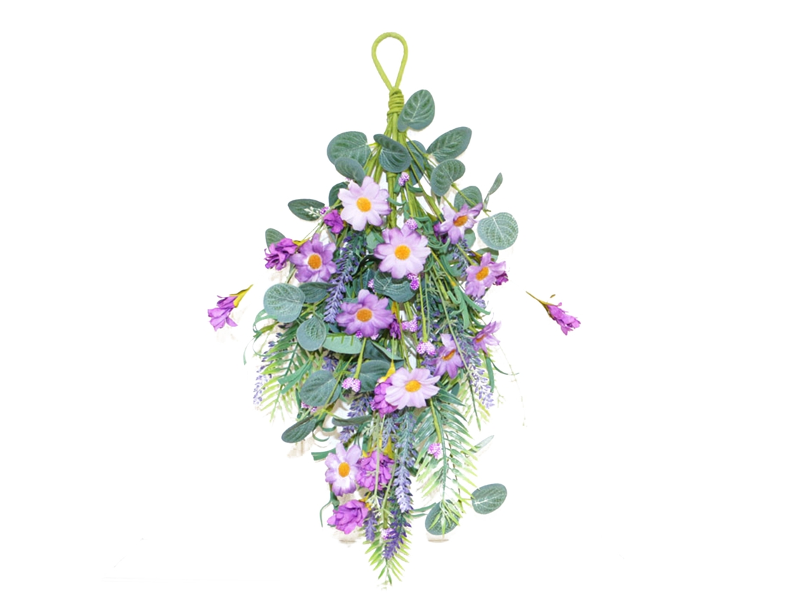 Flor Artificial de Margarida Roxa para Portas LAXISCREED