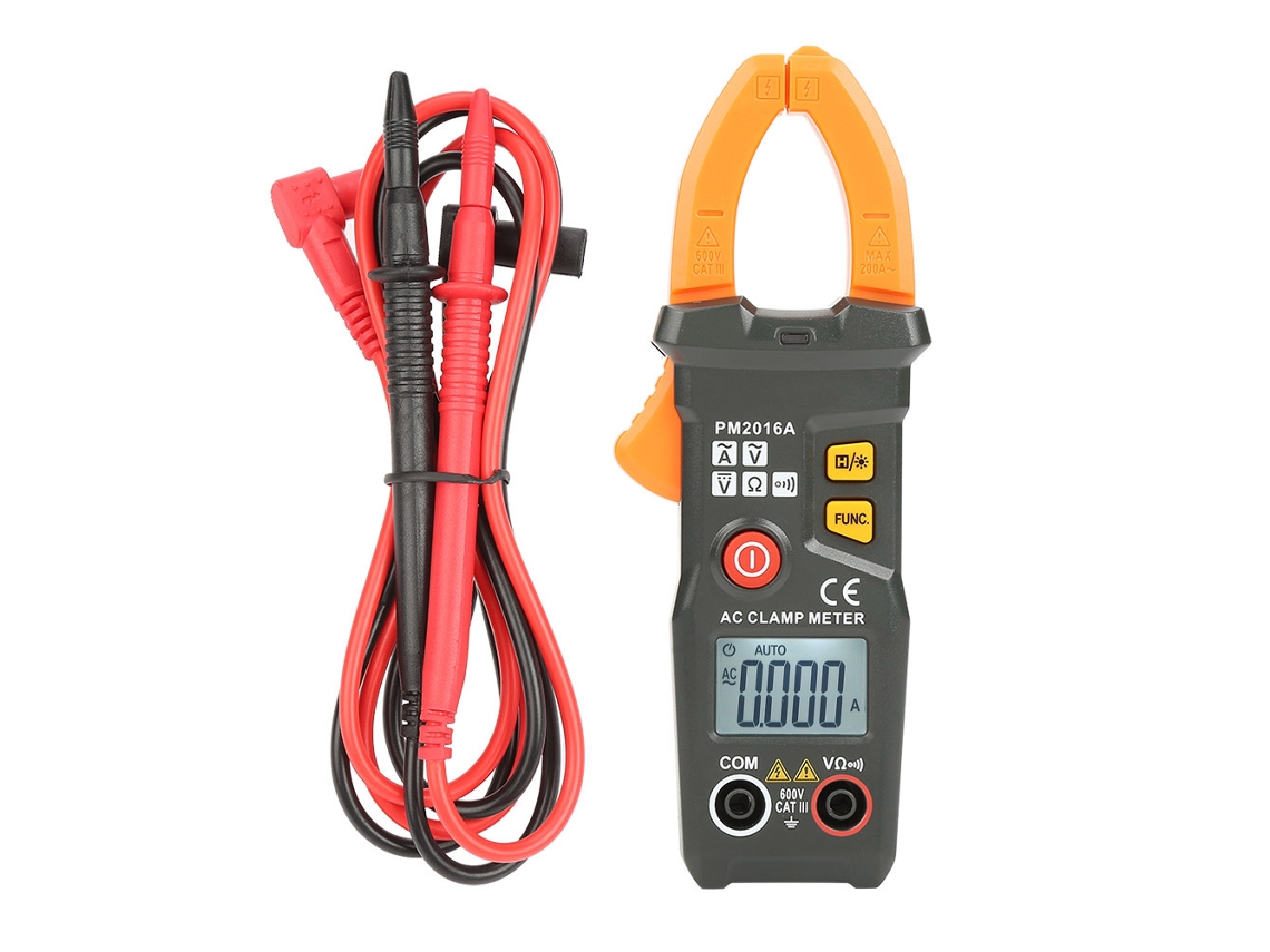 Multímetro Clamp Digital Peakmeter Pm2016a 6000 Counts Ac Volt Amp Ohm Hz