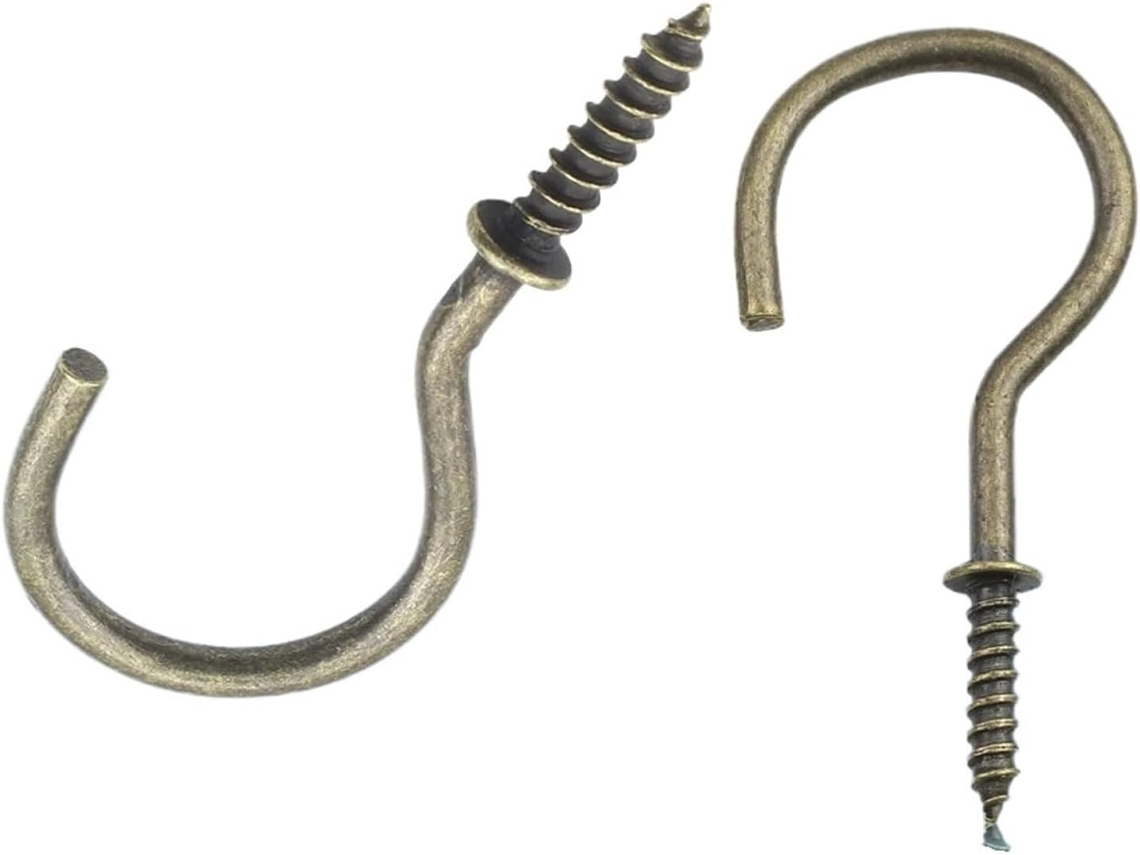 Ganchos De Parede Rosca, Ganchos De Copo Rosca, Pacote Com 50 Unidades, Bronze, 1 2a 2 Polegadas 3 4