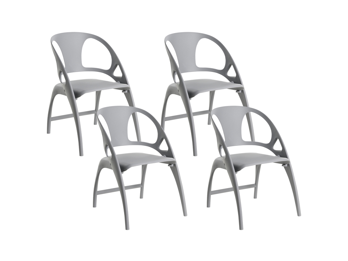 Sillas Plegables Para Interior Y Exterior Beliani Nemi De Polipropileno Gris 59x53x80