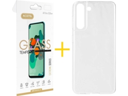 Kit Capa e Película Samsung Galaxy S21 5G ACCETEL Liso (Transparente)
