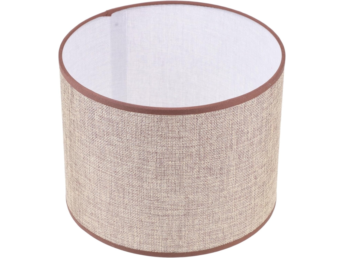 Abajur de Mesa Cilíndrico em Linho Cor Café, 22 Cm de Diâmetro, Luminária Decorativa, Ideal para Escritório e SFUSHOS